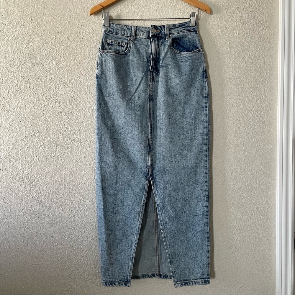 ASOS Light Blue Denim Maxi Skirt